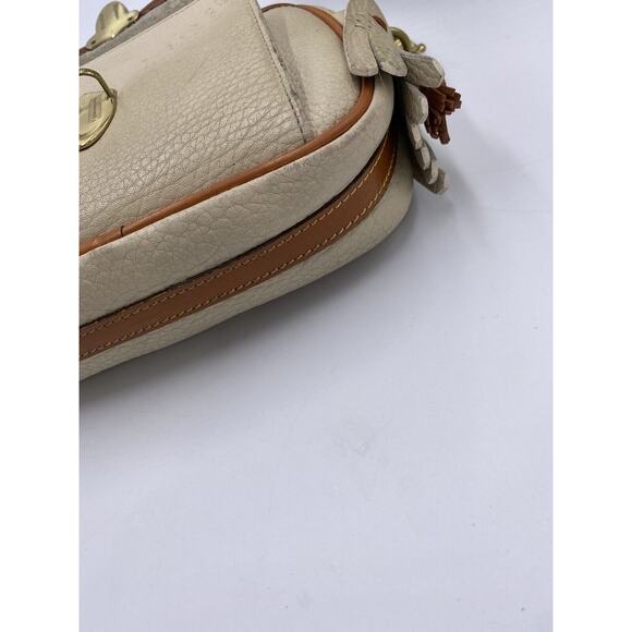 Dooney & Bourke Vintage Beige Brown Pebbled Leather Flap Convertible Crossbody - Picture 14 of 15